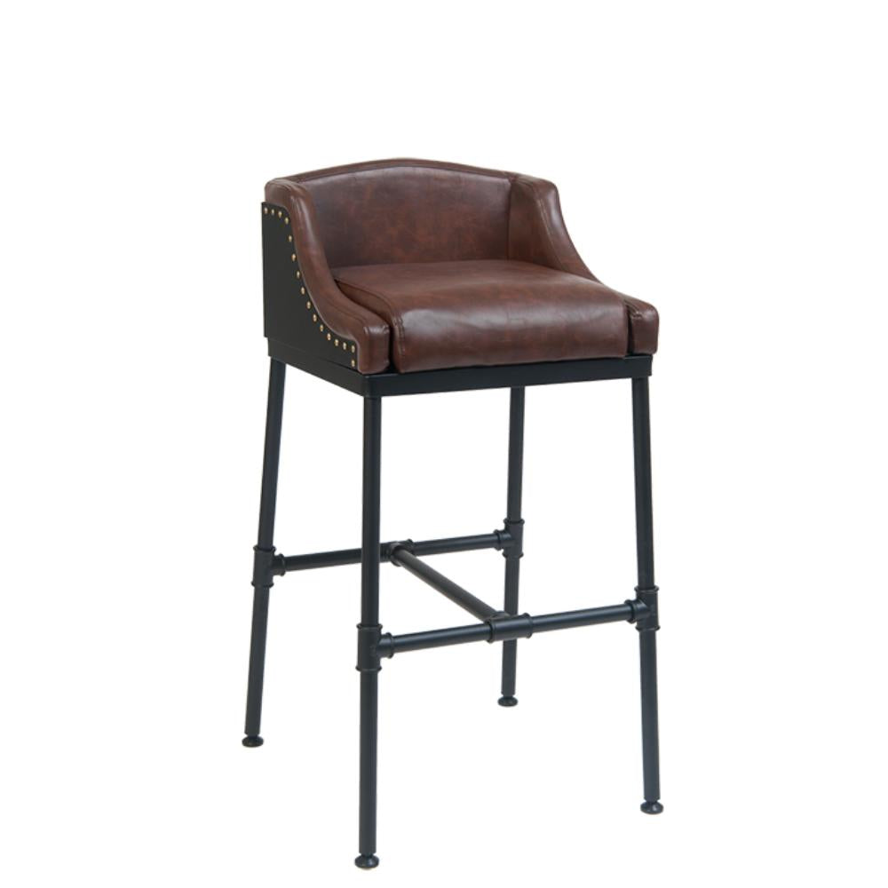 metal leather stool