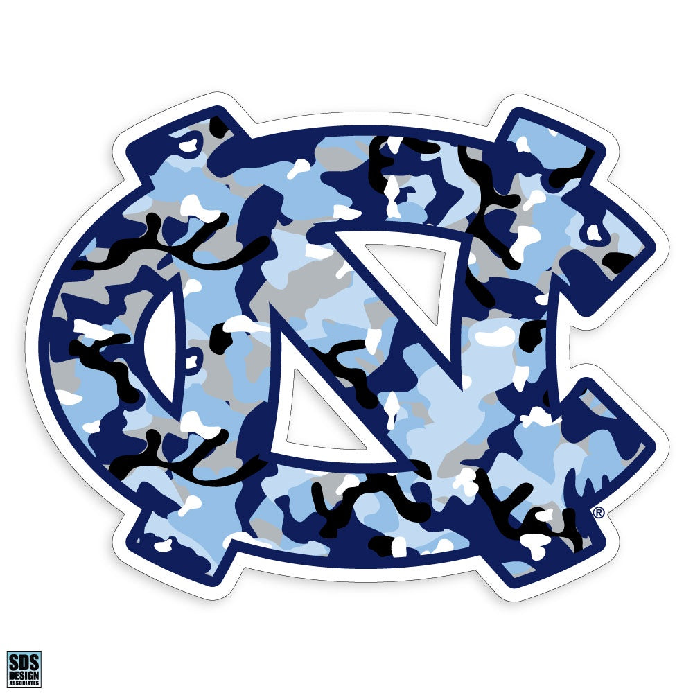 North Carolina Tar Heels Interlock Logo Decal Carolina Blue Camo