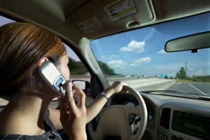 Woman Talking on the Phone While Driving