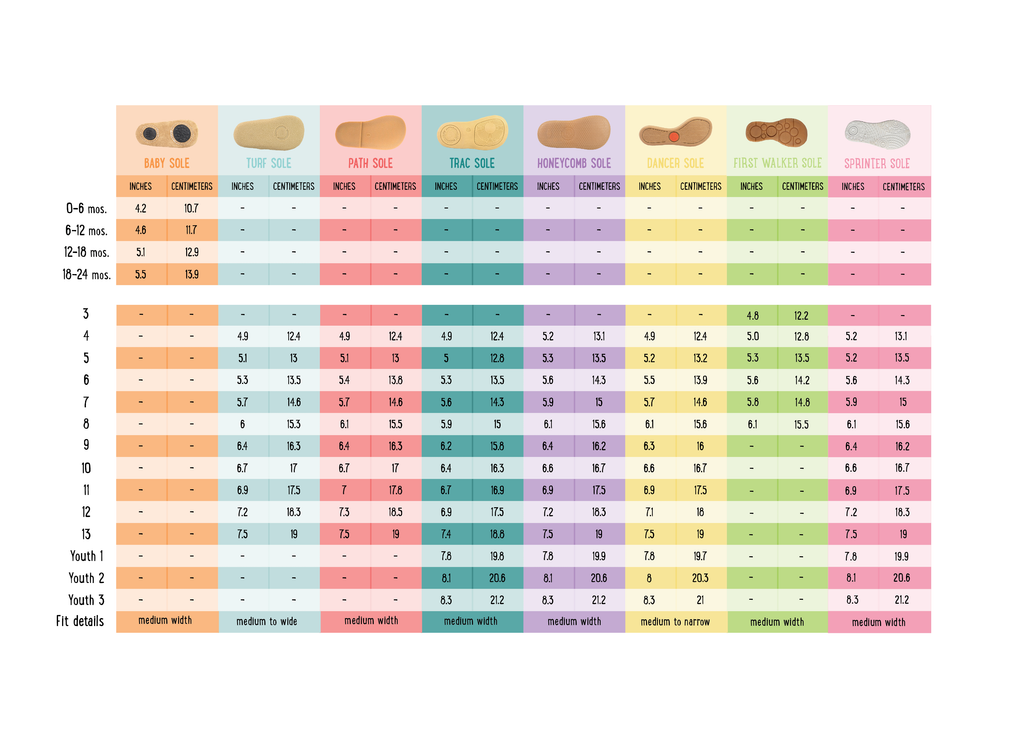 Toddler To Kid Shoe Size Chart
