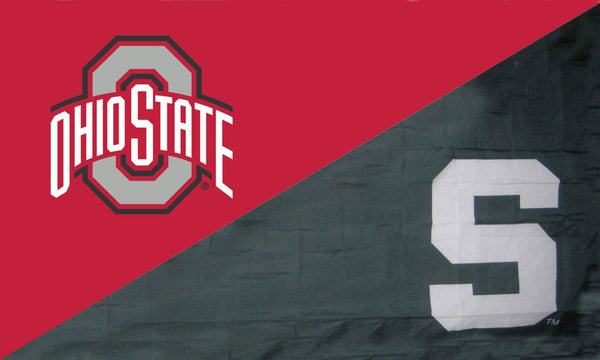 The Ohio State University and Michigan State House Divided Flag