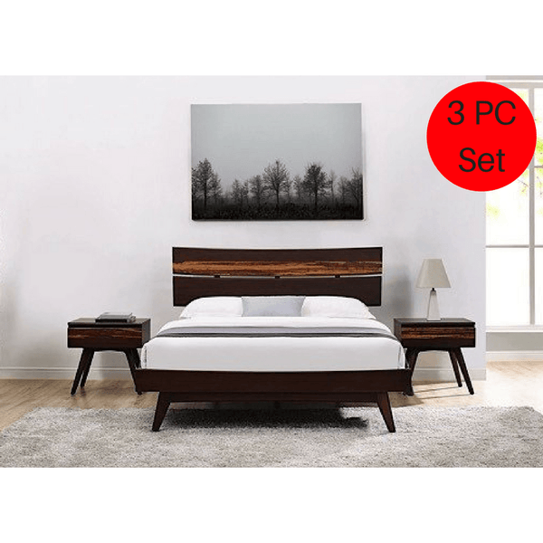 3pc Greenington Azara Modern Bamboo Platform Eastern King Bedroom Set Includes 1 Eastern King Bed 2 Nightstands