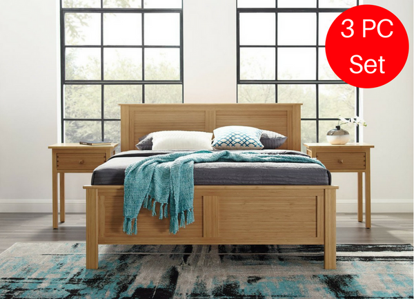 3pc Greenington Hosta Modern California King Bedroom Set Includes 1 California King Bed 2 Nightstands