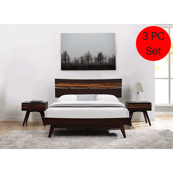 3pc Greenington Azara Modern Bamboo Queen Platform Bedroom Set Includes 1 Queen Bed 2 Nightstands