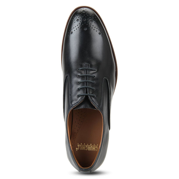 Navy Blue Oxford leather shoes 