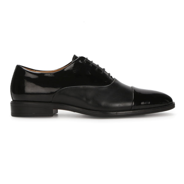 full patent black oxford shoes