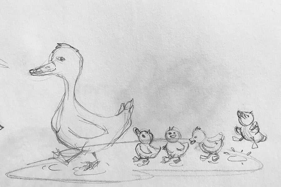 Make Way For Mom, sketch - Paprika Press Printshop