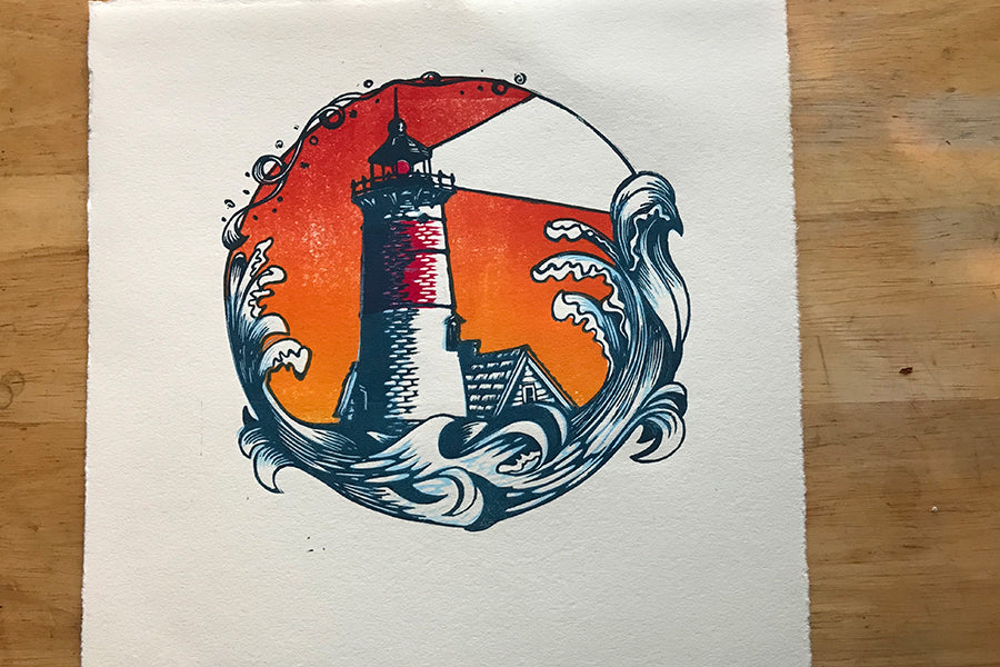 Color Test Lighthouse Dusk - Paprika Press Printshop