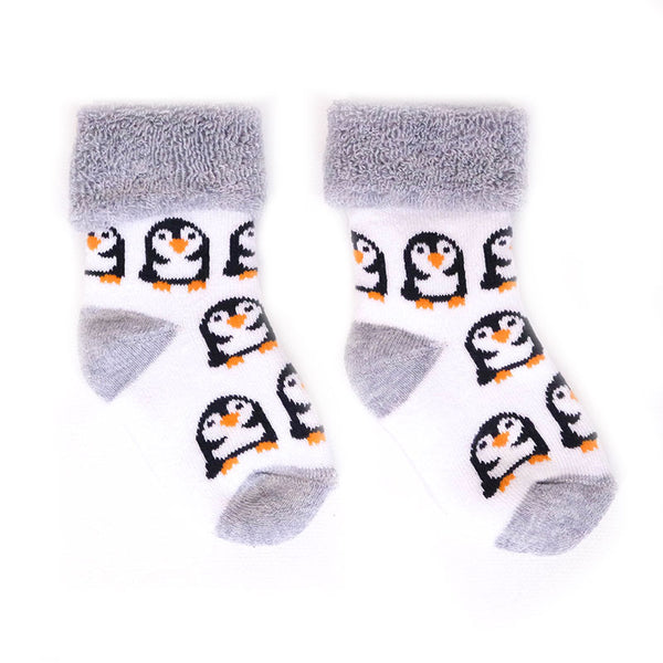 Towelling Penguin Baby Socks | Penguin Socks for New Babies | 0-6m - The  Penguin Patrol