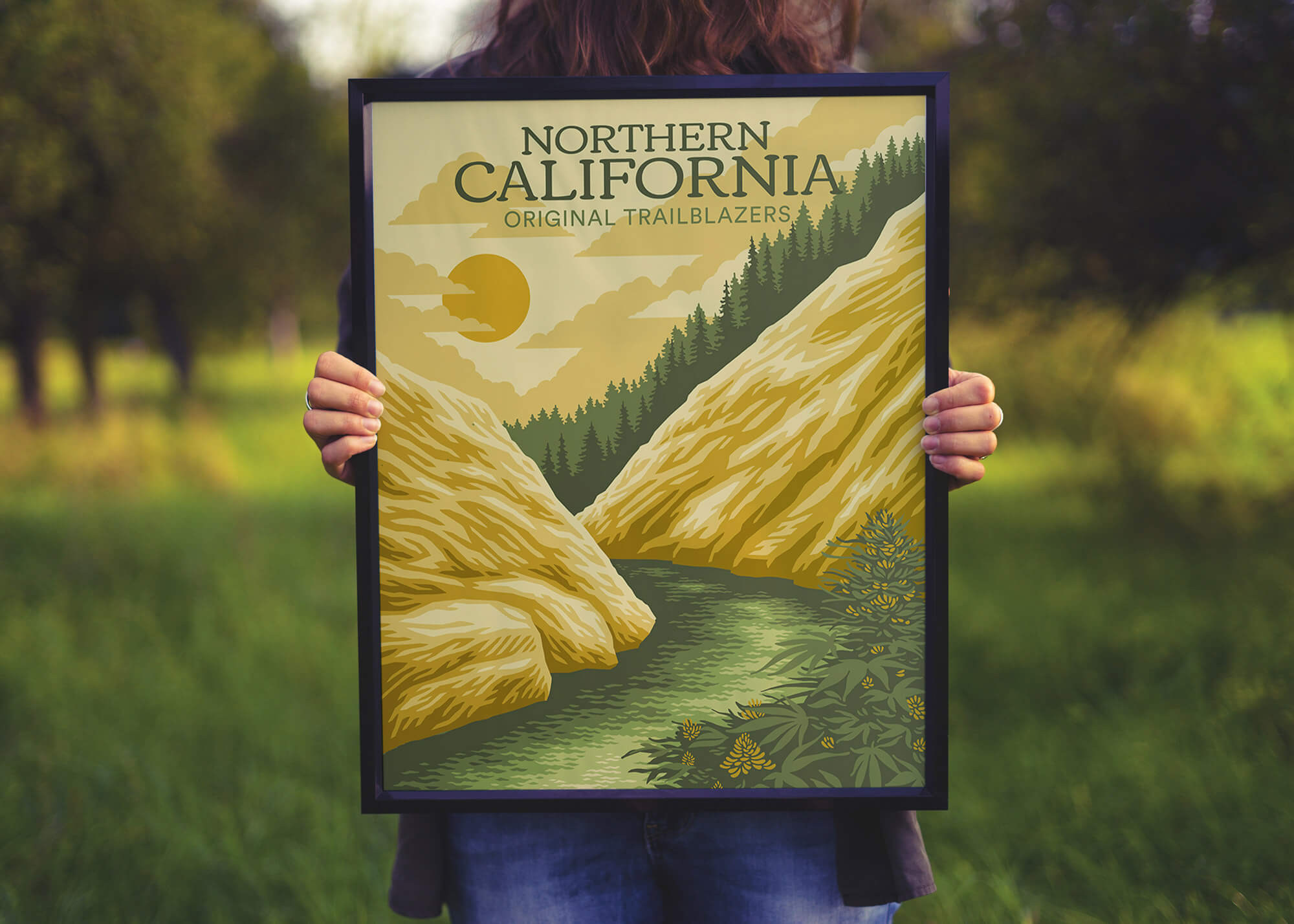 Goldleaf Northern California Cannabis Poster - Art by John Vogl