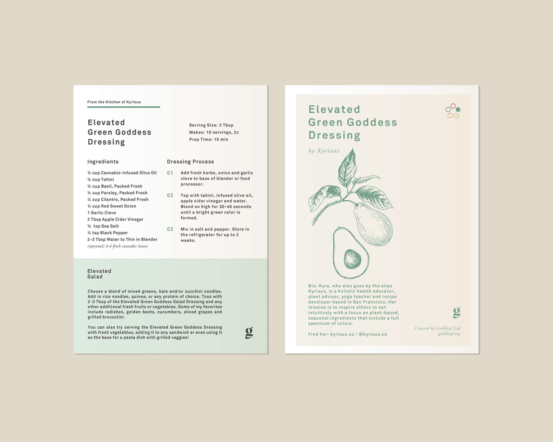 Elevated Green Goddess Dressing Card