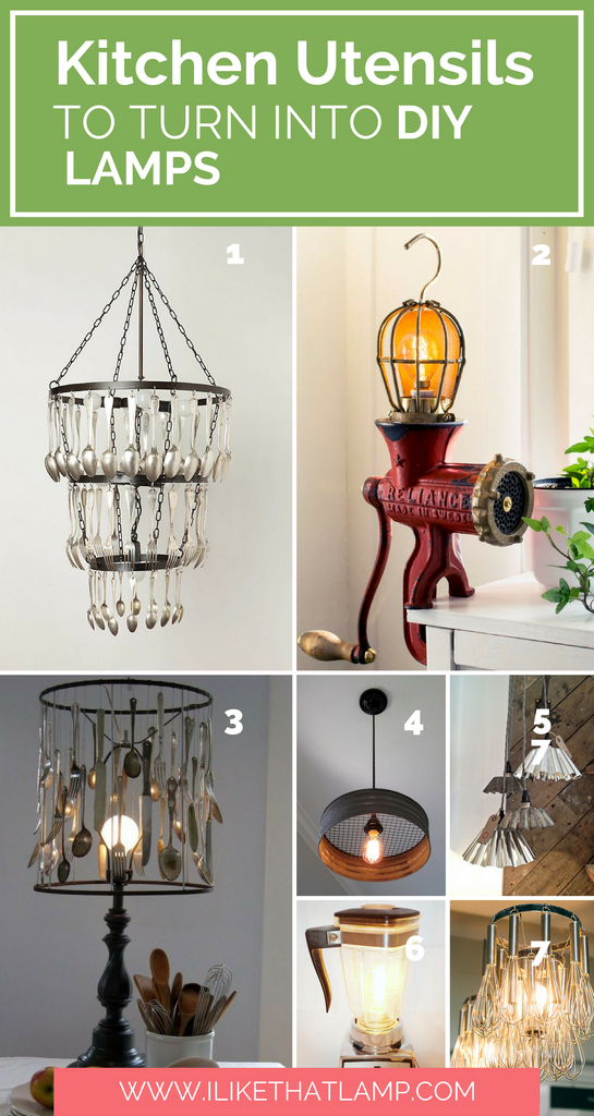 10+ Kitchen Utensils to Upcycle into a DIY Lamp - www.ilikethatlamp.com