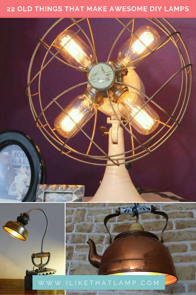 22 Old Things that Make Awesome DIY Lamps - Read more at www.ilikethatlamp.com #tutorials #diylamps #diy #diyhomedecor #diylamp