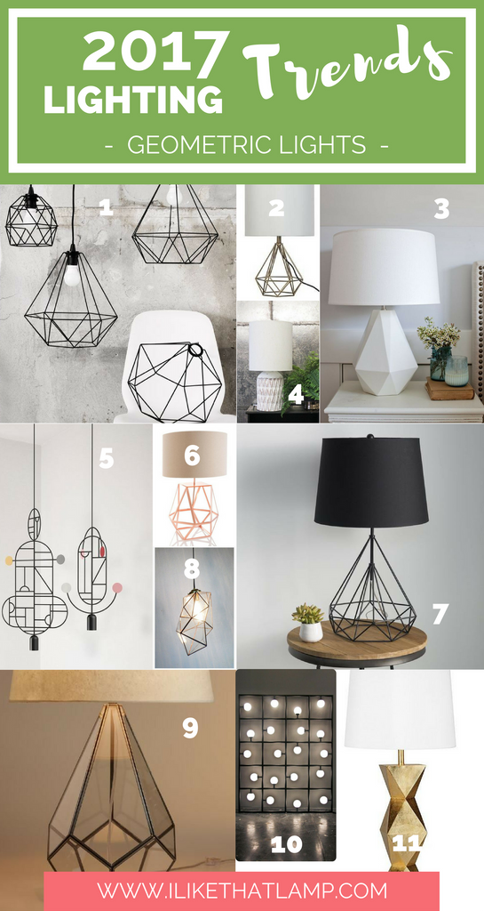2017 Lighting Trends DIY Crafters Will Love  - Geometric Lights - www.ilikethatlamp.com