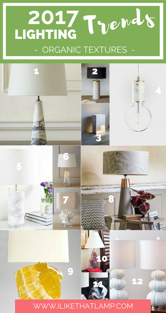 Lighting Trends for DIY Crafters in 2017 - Organic Textures - www.ilikethatlamp.com