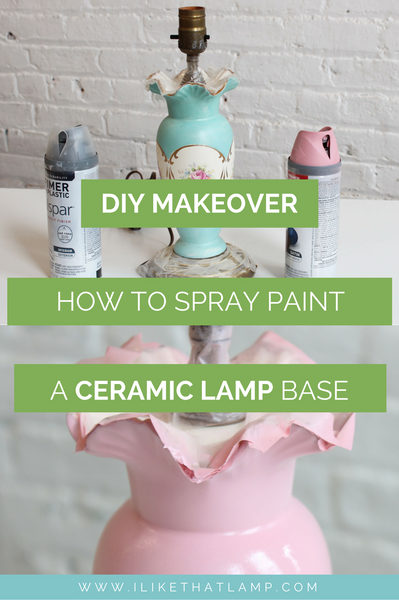 Easy Old Lamp DIY Makeover: Transforming a Ceramic Lamp Base with Spray Paint - See tutorial at www.ilikethatlamp.com