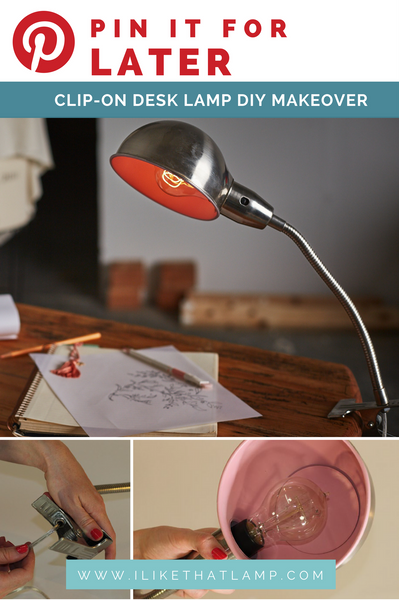 How to give a clip-on desk lamp a DIY makeover - Full Tutorial at www.ilikethatlamp.com