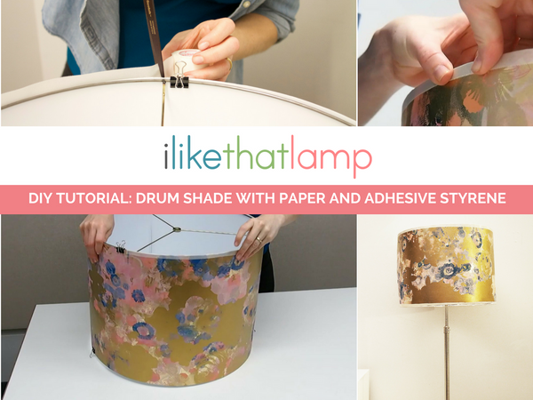 How to Make a Durable DIY Drum Shade with Paper and Adhesive Styrene - See the full tutorial at www.ilikethatlamp.com