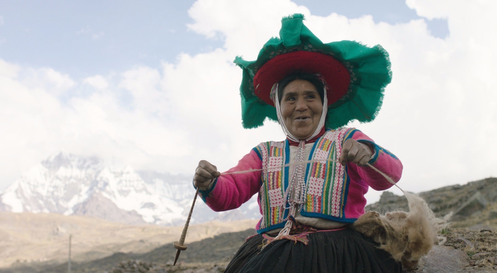 Woman weaver in the Andes Mountains