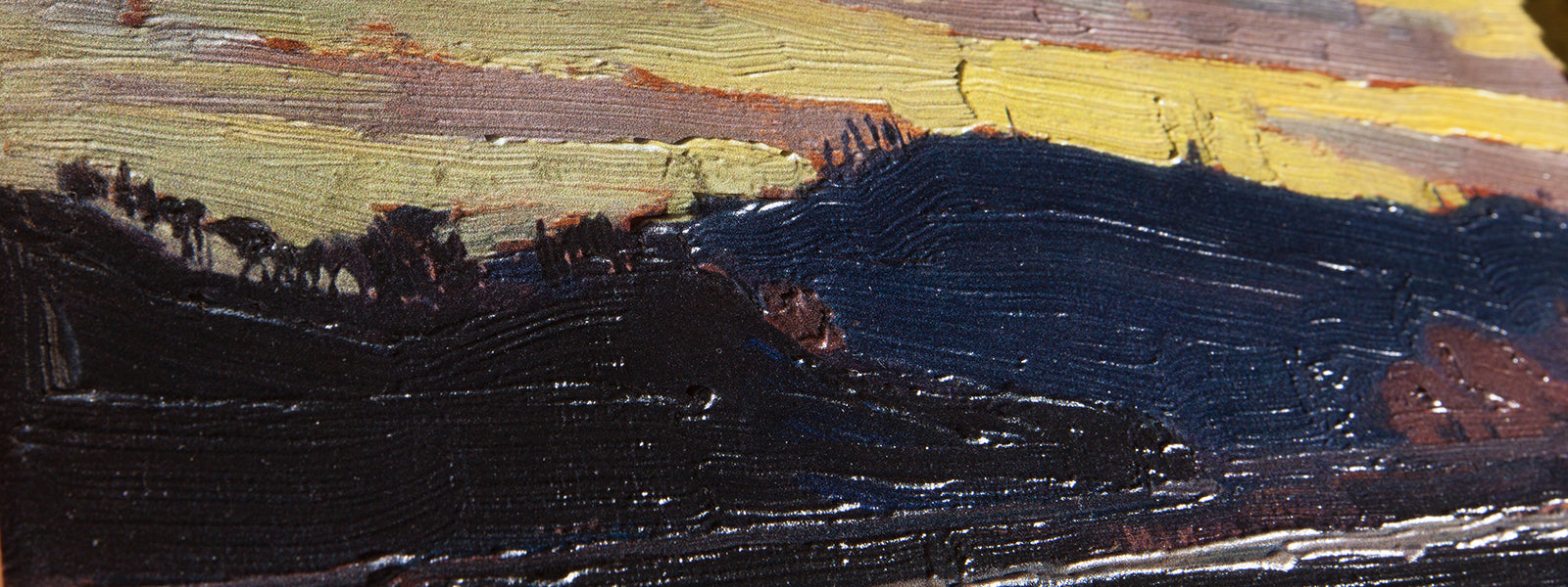 Yellow Sunset by Tom Thomson Painting Close Up