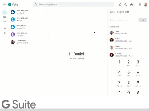 Google Voice en G Suite te permite administrar tus llamadas desde la bandeja Gmail