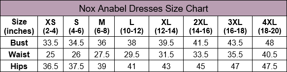Nox Anabel Junior Size Chart
