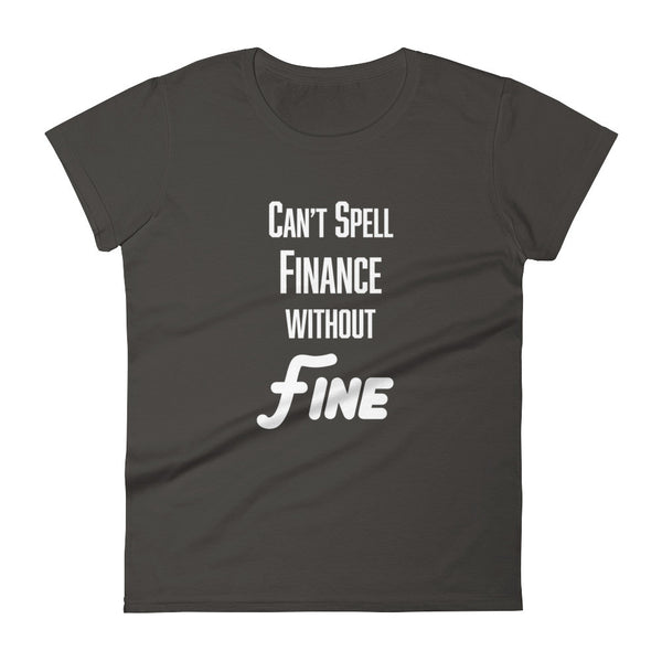 Download Can T Spell Finance Without Fine Women S T Shirt No Collar Crime PSD Mockup Templates