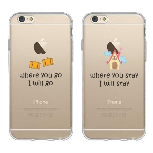 Where You Go Where You Stay Couple Phone Cases