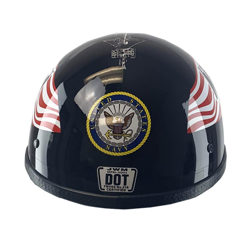 Navy Motorcycle Half Helmet Details about   U.S 