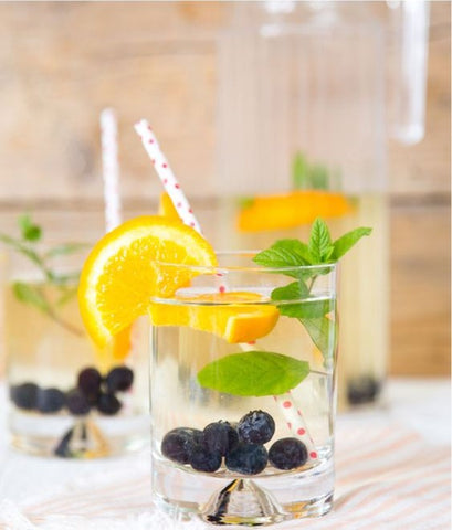 Blueberry Orange and Mint water