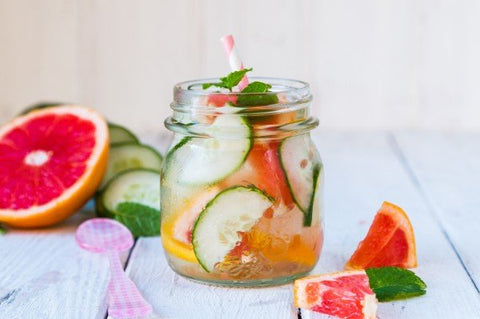 Grapefruit, Lemon, Mint & Cucumber Infused Water recipe