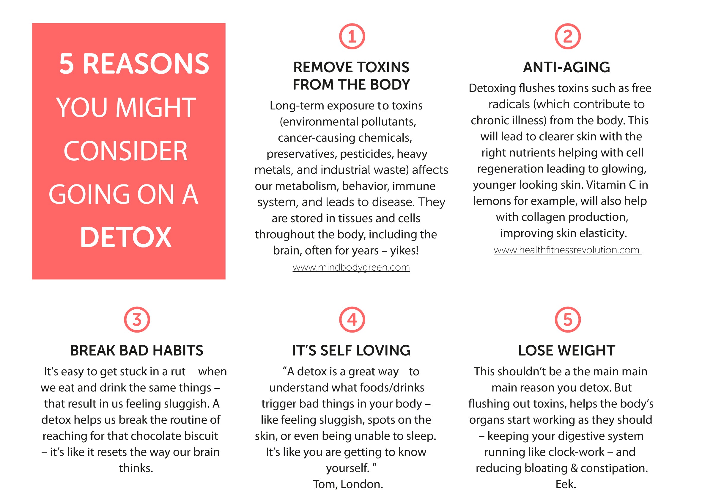 5 Reasons you might choose to detox