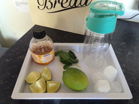 Kid friendly fruit infusing recipe with Lime, Ginger and Honey