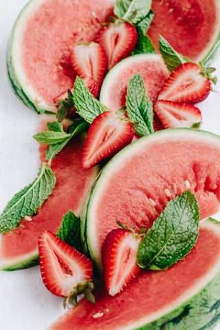 Strawberry, Mint, Watermelon & Rosemary infused water