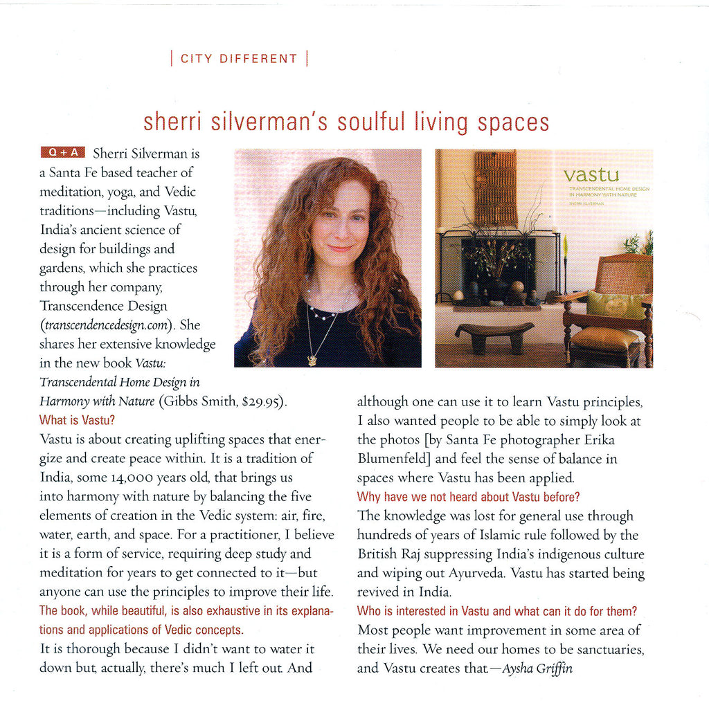 vastu article sherri silverman press santafean magazine santa fe