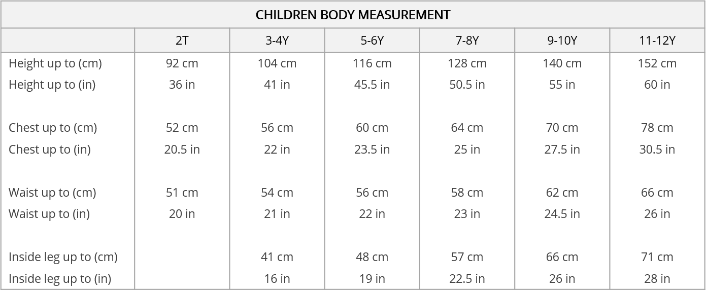 Beet World Size Chart