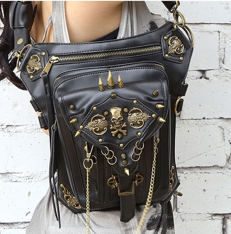 leather handbag & leg bag