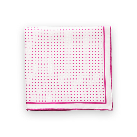 Pink Polka Dotted Pocket Square