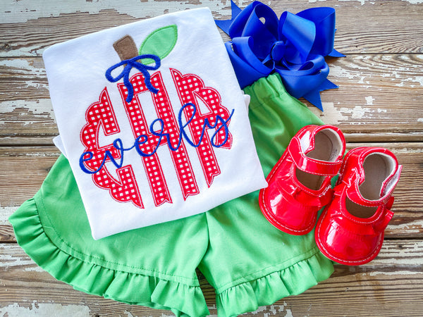 Monogram Apple with Name Set