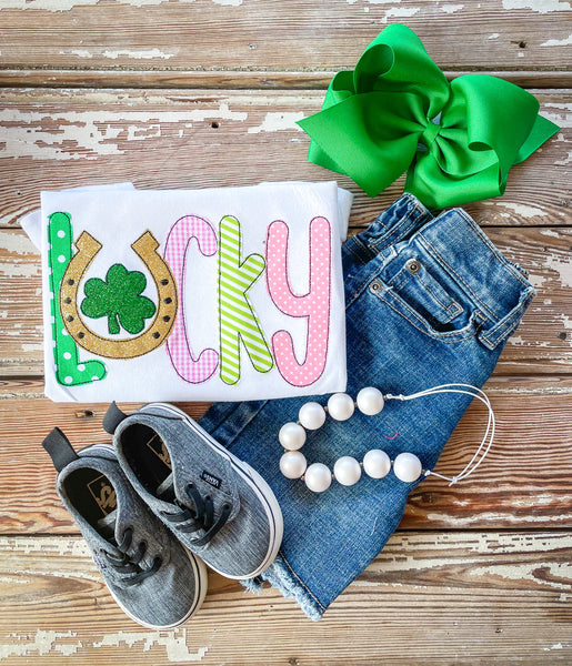 Lucky Horse Shoe Applique Shirt