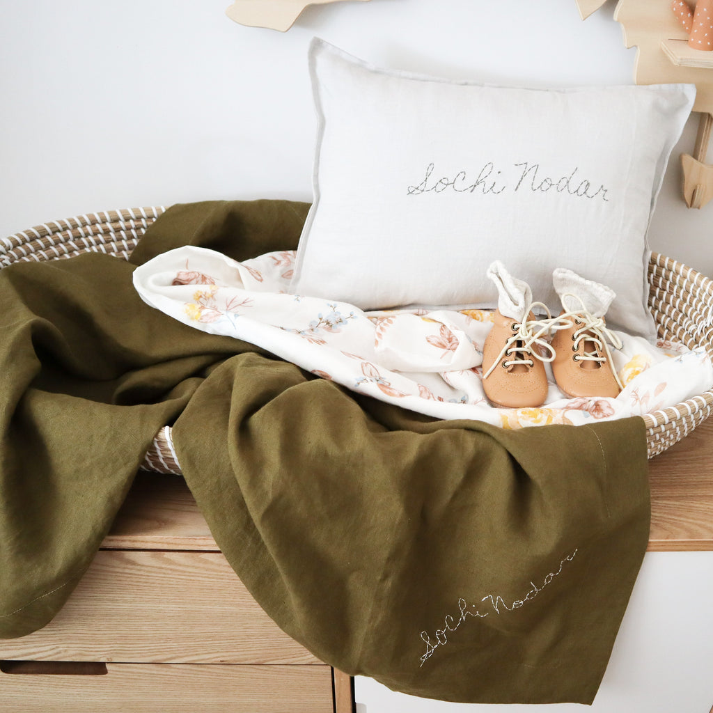 personalised pillow and wrap blanket