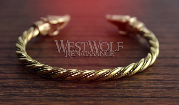 - Bronze Celtic Twist Design Bracelet Viking/Norse/Medieval/Gold/Bangle/Torc