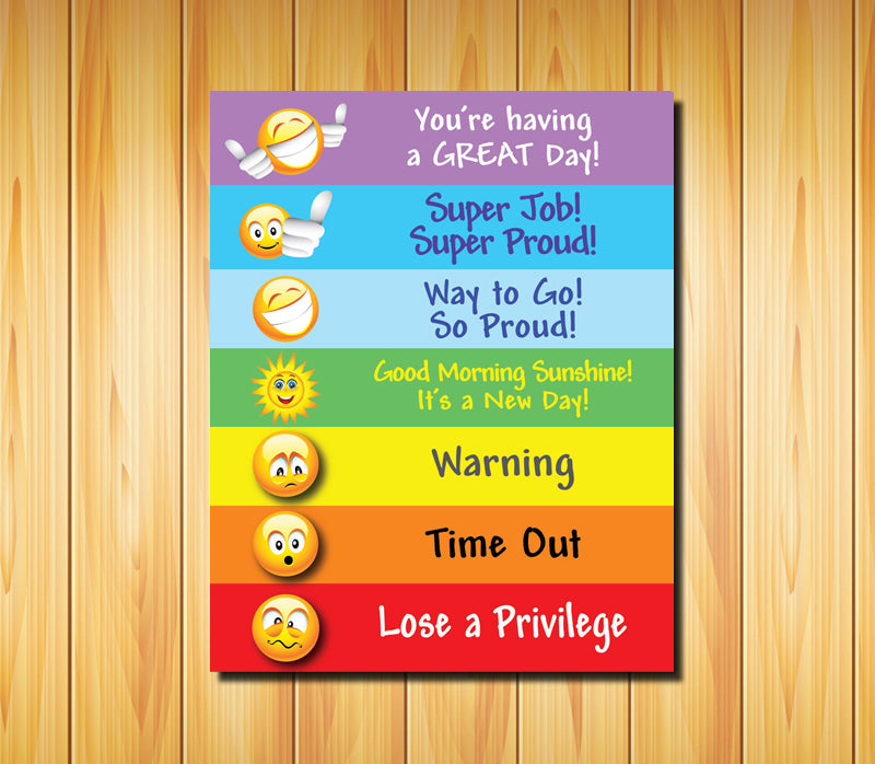 Printable Digital BEHAVIOR CHART for Kids of all ages, Color Coded