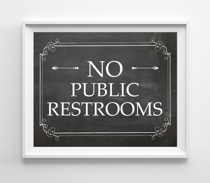 Printable 8x10 No Public Restroom Instant Download Sign for Business