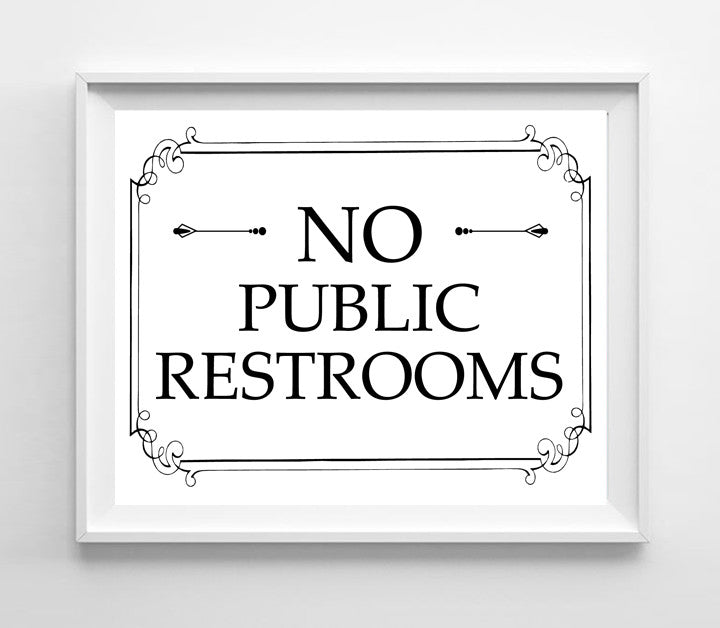 Printable 8x10 No Public Restroom Instant Download Sign For Business