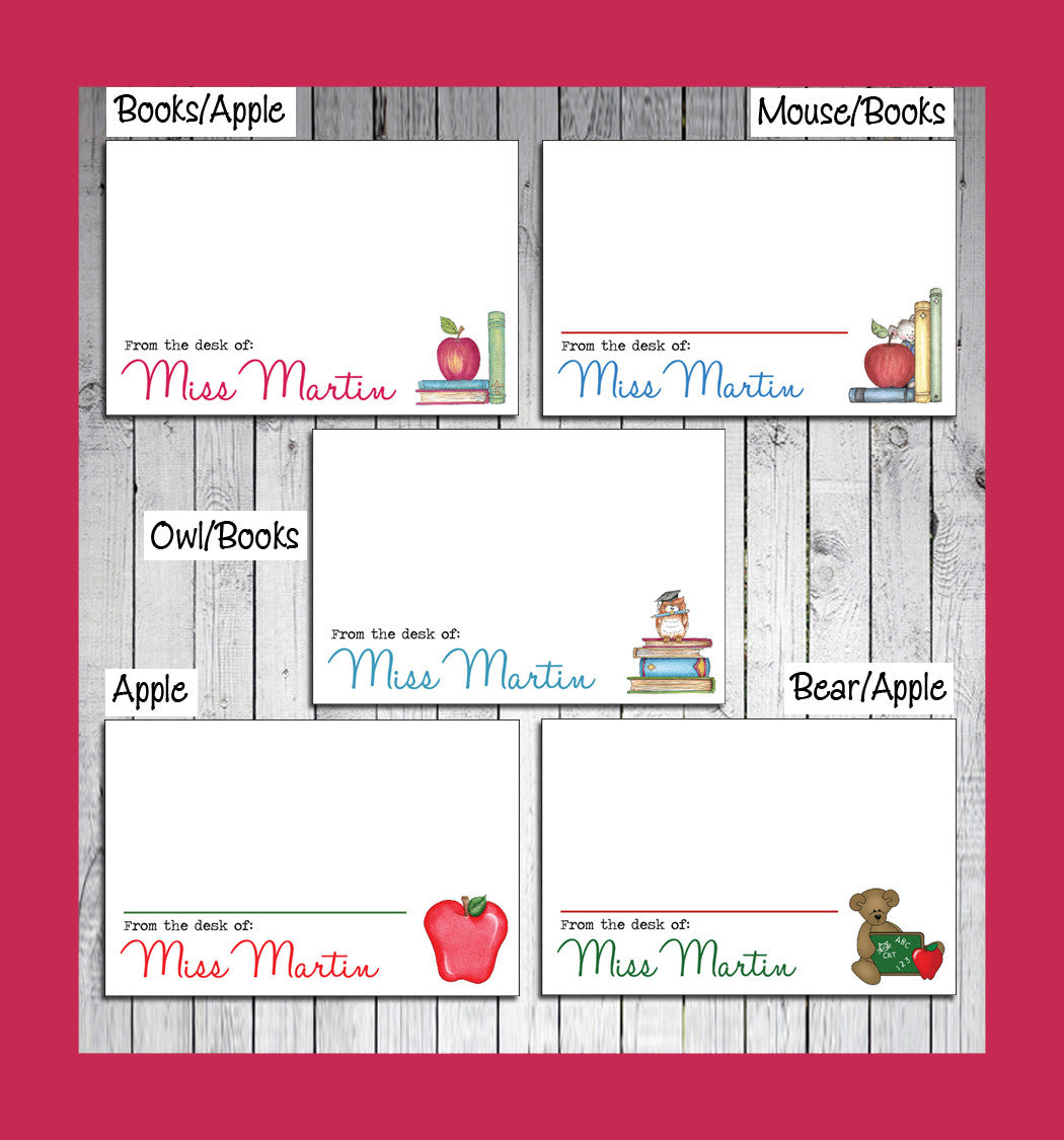 Teacher Design Flat Personalized Note Card Thank You Note