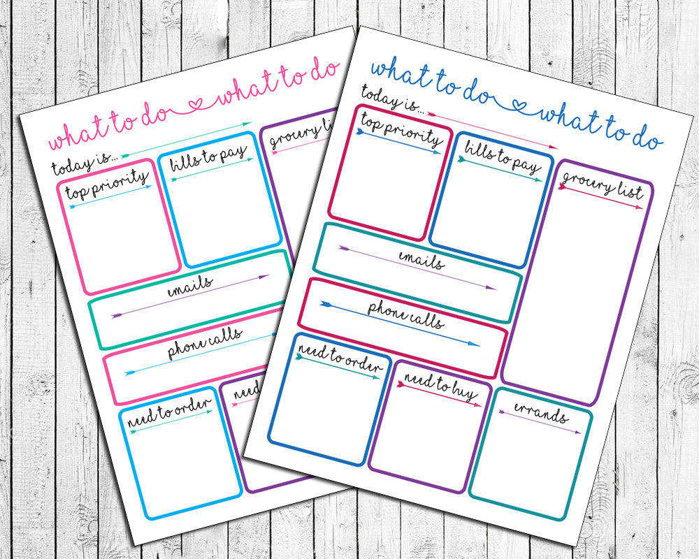 Printable Daily Planner Family To Do List Calendar Schedule Diy
