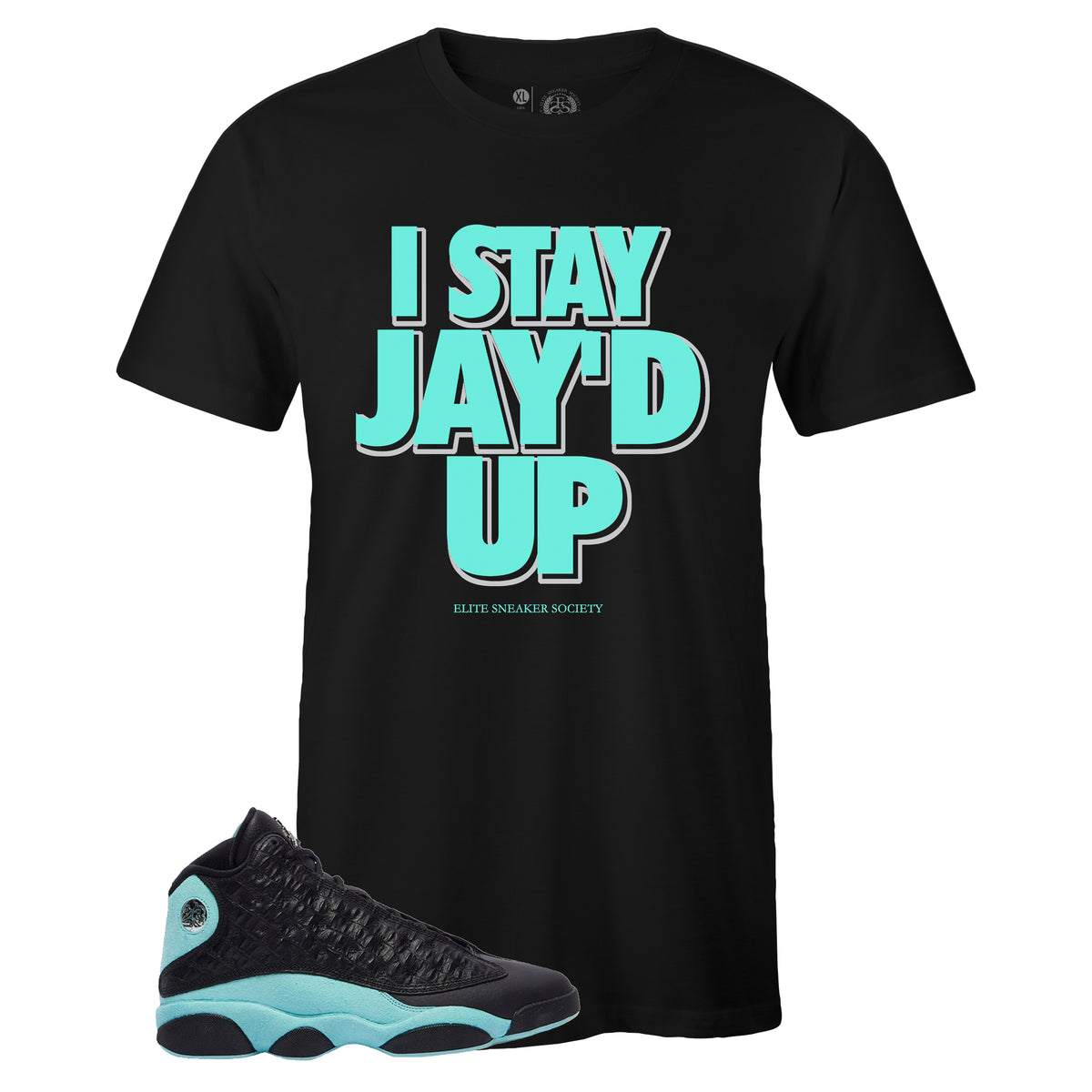 island green jordan 13 shirt