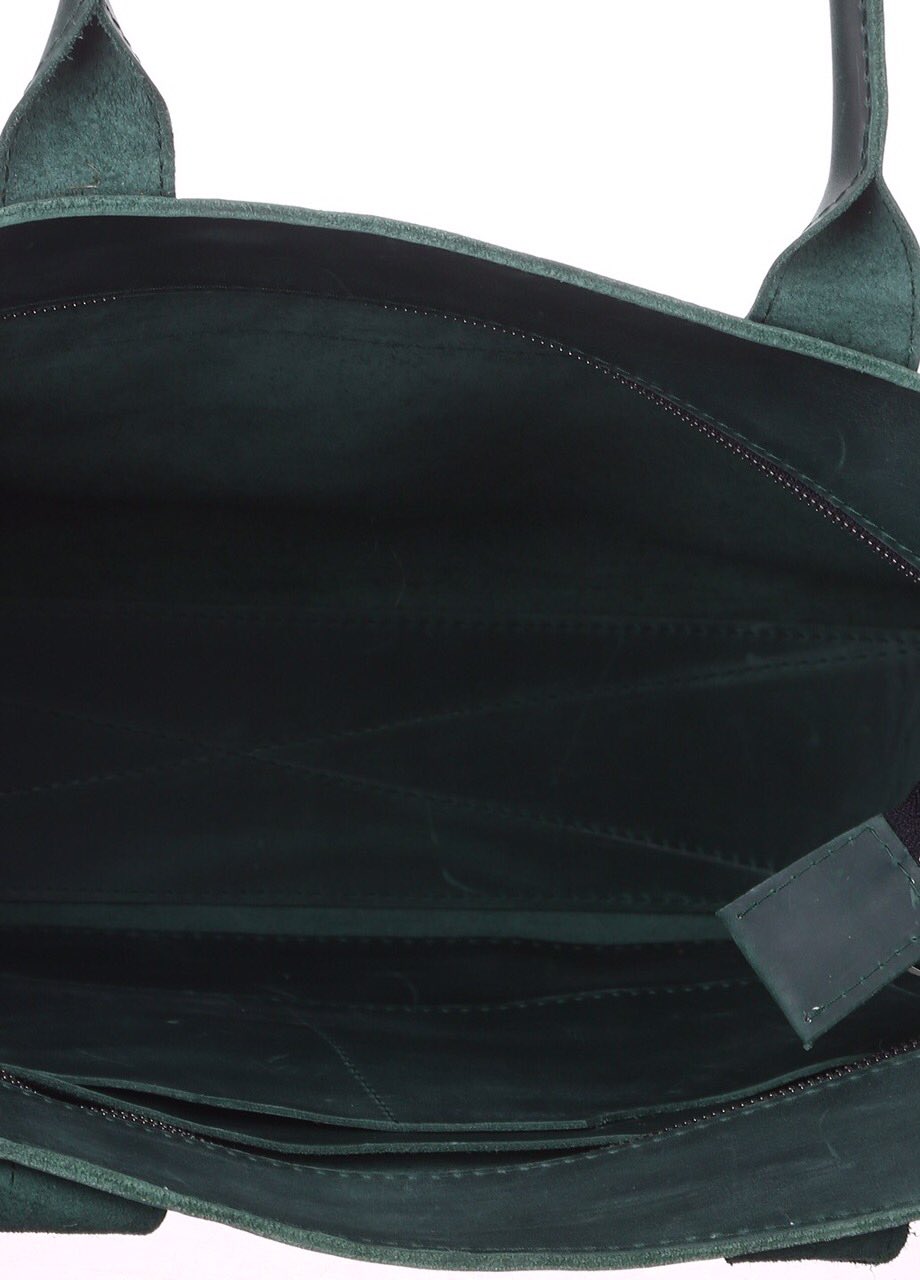 Green leather handbag - 3
