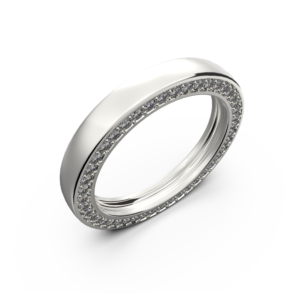 Diamond wedding band set in rose gold - 7